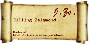 Jilling Zsigmond névjegykártya